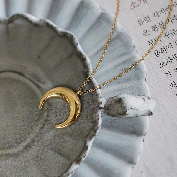 pendant necklaces 100% stainless steel half moon necklace for women gold metal ox horn crescent choker collier lune corne demi femme, Silver
pendant necklaces 100% stainless steel half moon necklace for women gold metal ox horn crescent choker collier lune corne demi femme, Silver
