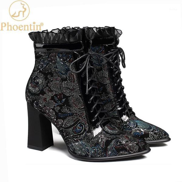 boots phoentin flower print winter women's lolita ankle boot heels leather with laces party shoes lace up zip ft12681, Black
boots phoentin flower print winter women's lolita ankle boot heels leather with laces party shoes lace up zip ft12681, Black