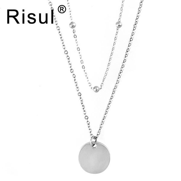 pendant necklaces risul stainless steel double layer disc space ball chain clavicle choker necklace collar bijoux women jewelry 10pcs/lot, Silver
pendant necklaces risul stainless steel double layer disc space ball chain clavicle choker necklace collar bijoux women jewelry 10pcs/lot, Silver