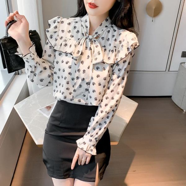 women's blouses & shirts 2021 spring style chiffon shirt floral women lace collar long sleeve printed, White
women's blouses & shirts 2021 spring style chiffon shirt floral women lace collar long sleeve printed, White