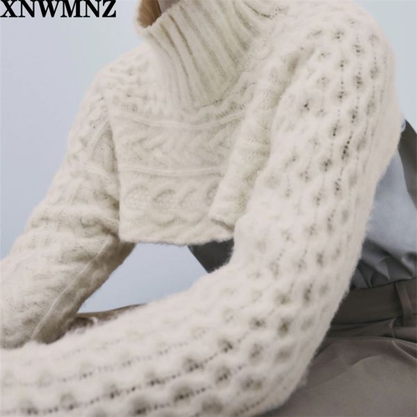 women fashion cable-knit arm warmers knitted sweater vintage high neck long sleeve female pullovers chic 210520, White;black
women fashion cable-knit arm warmers knitted sweater vintage high neck long sleeve female pullovers chic 210520, White;black