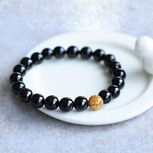 beaded, strands natural black onyx stone with gold foil beads bracelet for men women lovers energy balance elastic charm bracelets
beaded, strands natural black onyx stone with gold foil beads bracelet for men women lovers energy balance elastic charm bracelets