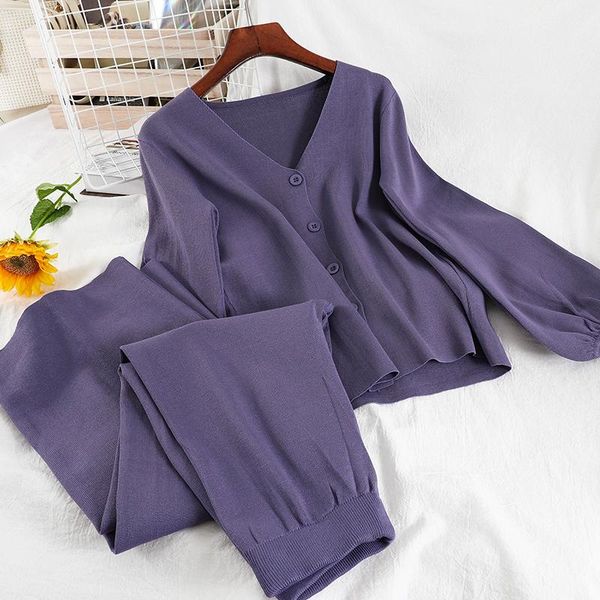 temperament korean casual suit loose cardigan knitted jacket straight wide leg trousers two-piece women women's two piece pants, White
temperament korean casual suit loose cardigan knitted jacket straight wide leg trousers two-piece women women's two piece pants, White