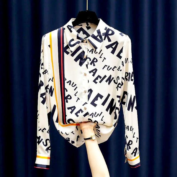 women's blouses & shirts korea high fashion office ladies autumn shirt retro printed blouse women long sleeve clothes ls076, White
women's blouses & shirts korea high fashion office ladies autumn shirt retro printed blouse women long sleeve clothes ls076, White