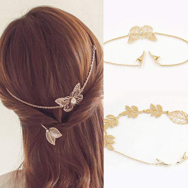hairpin beautiful butterfly head ornament leaf clip tassel chain hairband, Golden;silver
hairpin beautiful butterfly head ornament leaf clip tassel chain hairband, Golden;silver