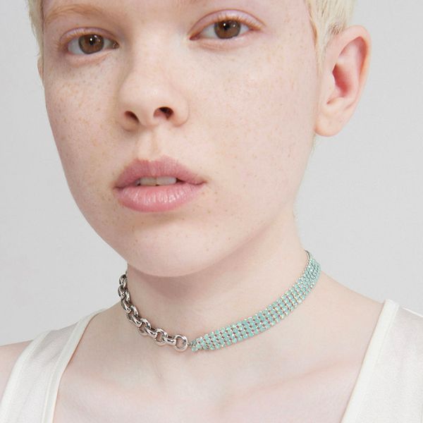 justine clenquet green protein stone inlaid asymmetric women's necklace fashion personalized holiday gift, Silver
justine clenquet green protein stone inlaid asymmetric women's necklace fashion personalized holiday gift, Silver
