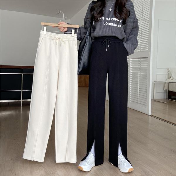 women's pants & capris women casual loose split white black plus size straight female trousers high waist slim ol streetwear stacked sw, Black;white
women's pants & capris women casual loose split white black plus size straight female trousers high waist slim ol streetwear stacked sw, Black;white