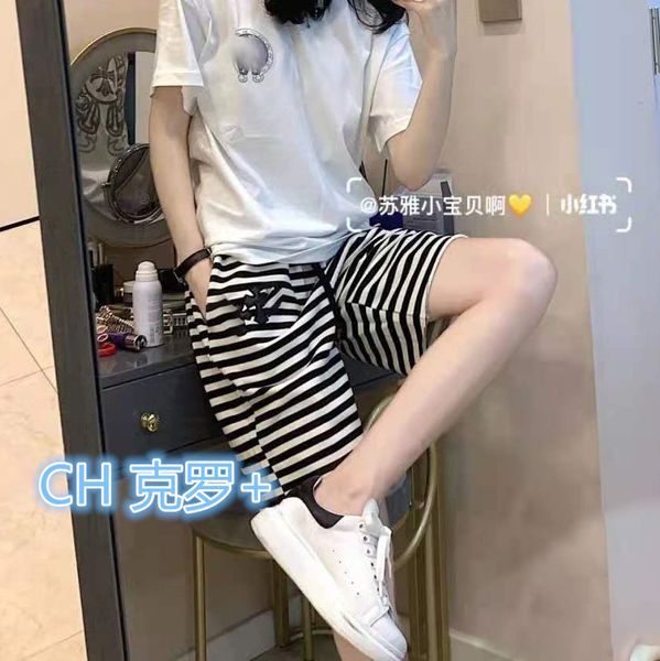 luxury design ins crowe cross fashion summer striped casual shorts for lovers, White;black
luxury design ins crowe cross fashion summer striped casual shorts for lovers, White;black