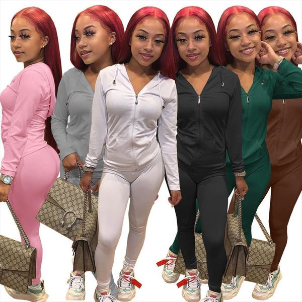 autumn two piece set womens pants long sleeve hooded zipper pockets workout jacket fitness legging active wear stretchy slim outfit, White
autumn two piece set womens pants long sleeve hooded zipper pockets workout jacket fitness legging active wear stretchy slim outfit, White