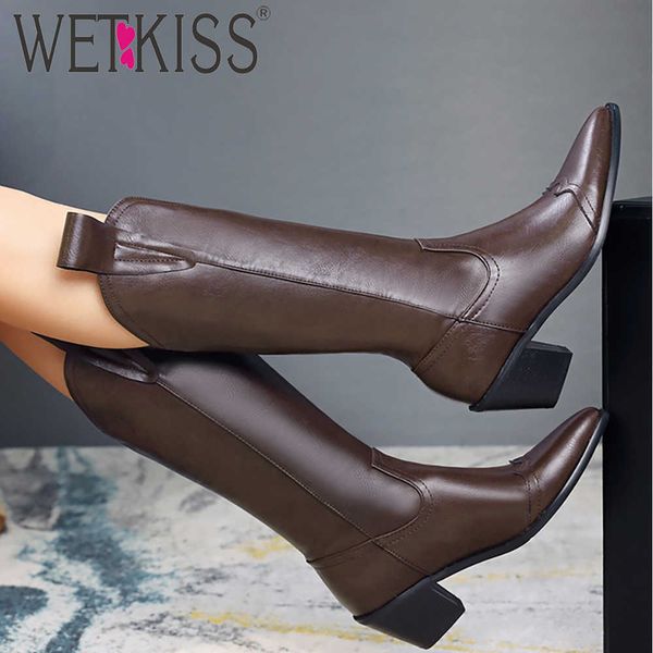 wetkiss women's mid calf boots pointed toe block heel western boots vintage carved zipper knight booties 210630, Black
wetkiss women's mid calf boots pointed toe block heel western boots vintage carved zipper knight booties 210630, Black