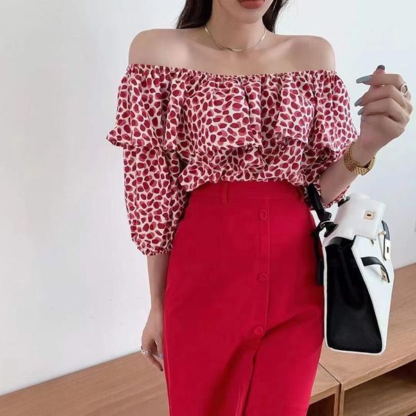 women's blouses & shirts qoerlin elegant print shirt for women slash neck puff short sleeve tunic slim female summer fashion 2021 styli, White
women's blouses & shirts qoerlin elegant print shirt for women slash neck puff short sleeve tunic slim female summer fashion 2021 styli, White