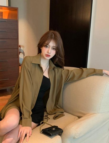 women's trench coats tencel drape shirt coat women's summer thin sunscreen cardigan loose korean medium and long sleeved top, Tan;black
women's trench coats tencel drape shirt coat women's summer thin sunscreen cardigan loose korean medium and long sleeved top, Tan;black