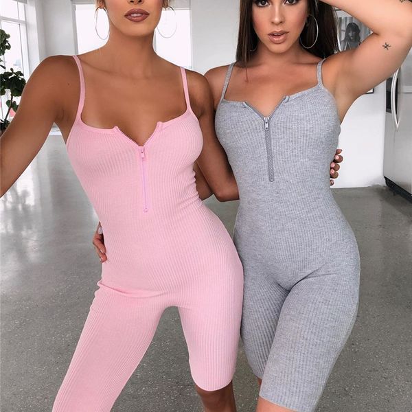 2021 women deep v-neck front zipper jumpsuit rompers sleeveless strap bodycon solid bodysuit jumpsuit sport shorts trousers, Black;white
2021 women deep v-neck front zipper jumpsuit rompers sleeveless strap bodycon solid bodysuit jumpsuit sport shorts trousers, Black;white