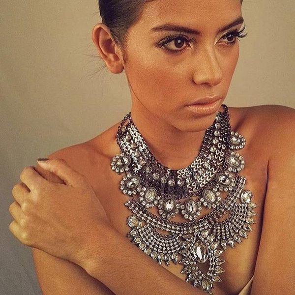 chokers bib choker with full shiny big chunky vintage black silver crystal necklace for women girls, Golden;silver
chokers bib choker with full shiny big chunky vintage black silver crystal necklace for women girls, Golden;silver