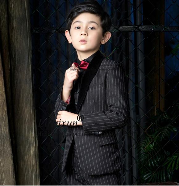 black pinstripe little boy formal groom wear 3 pieces set suits for wedding dinner party children kids tuxedos men's & blazers, White;black
black pinstripe little boy formal groom wear 3 pieces set suits for wedding dinner party children kids tuxedos men's & blazers, White;black