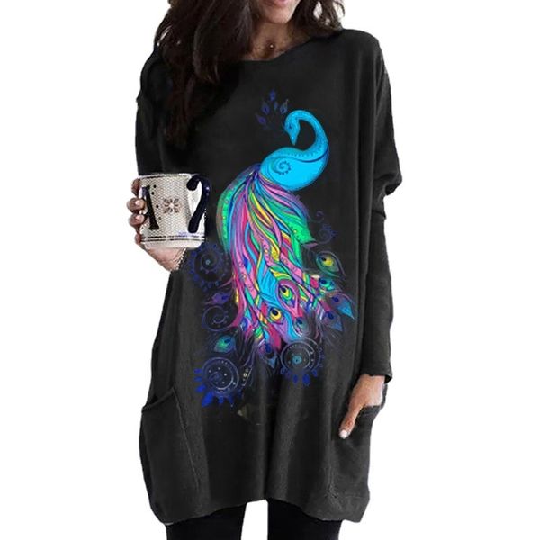 charming dresses long sleeve peaco print casual poet t-shirt loose for women, Black;gray
charming dresses long sleeve peaco print casual poet t-shirt loose for women, Black;gray