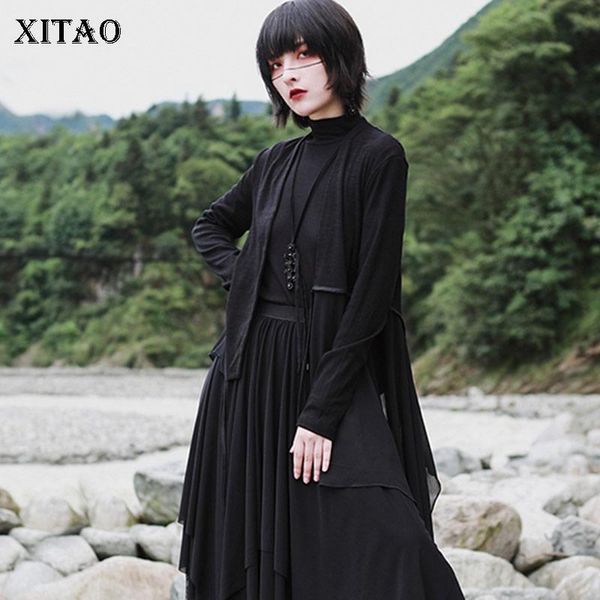 women's jackets xitao black mesh patchwork jacket women fashion slim irregular personality v neck 2021 autumn clothes goddess dzl1480, Black;brown
women's jackets xitao black mesh patchwork jacket women fashion slim irregular personality v neck 2021 autumn clothes goddess dzl1480, Black;brown