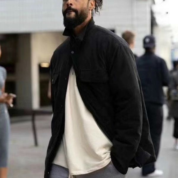 hoodies version long sleeve faux-suede jacket winter quilted cargo overshirt four pockets styling, Black
hoodies version long sleeve faux-suede jacket winter quilted cargo overshirt four pockets styling, Black