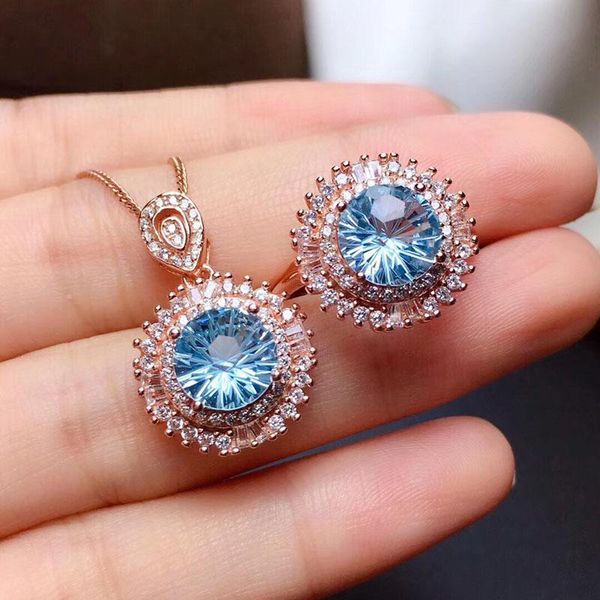 earrings & necklace luxury rose gold jewelry dazzling cubic zircon fireworks pendant round ring for women engagement cocktail party, Silver
earrings & necklace luxury rose gold jewelry dazzling cubic zircon fireworks pendant round ring for women engagement cocktail party, Silver