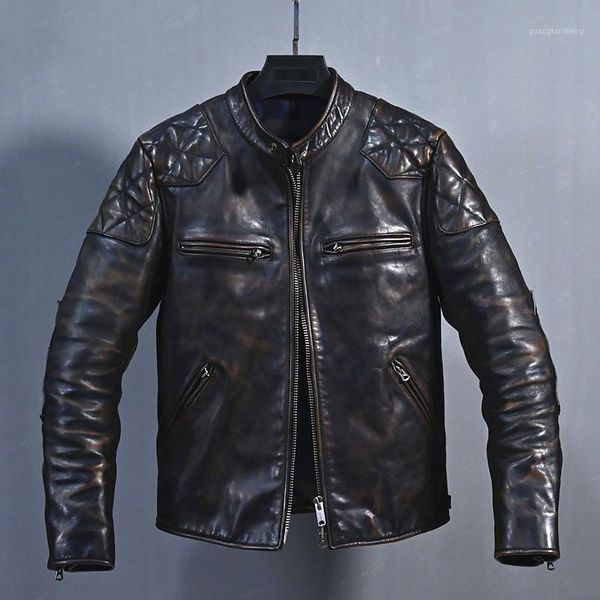 men's leather & faux 2021 vintage genuine jacket men 100% cowhide coat motorcycle mens jackets and coats spring autumn hommes veste pph, Black
men's leather & faux 2021 vintage genuine jacket men 100% cowhide coat motorcycle mens jackets and coats spring autumn hommes veste pph, Black