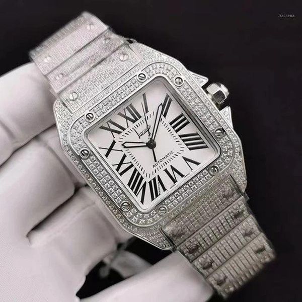 wholesale high-quality silver case, model, white dial, sapphire glass with full diamond buckle, automatic 1:1, wristwatches, Slivery;brown
wholesale high-quality silver case, model, white dial, sapphire glass with full diamond buckle, automatic 1:1, wristwatches, Slivery;brown