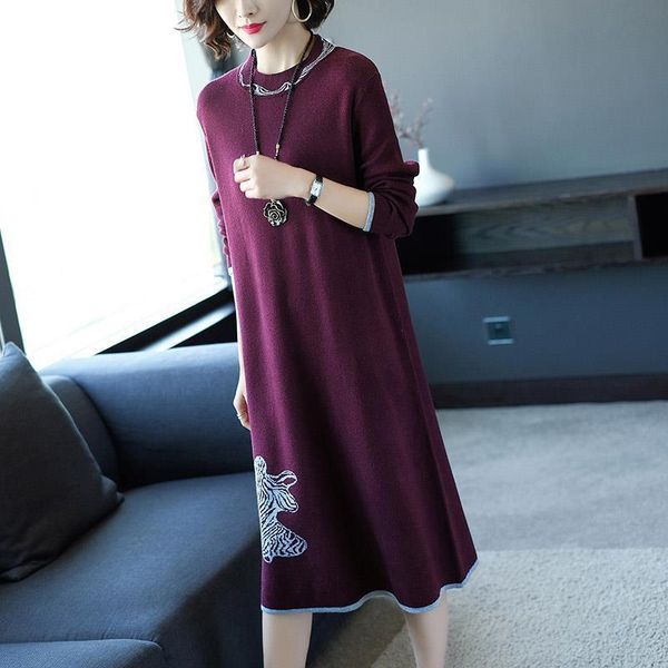 casual dresses autumn/winter 2021 women's code loose long-sleeved jacquard knitting women dress, Black;gray
casual dresses autumn/winter 2021 women's code loose long-sleeved jacquard knitting women dress, Black;gray
