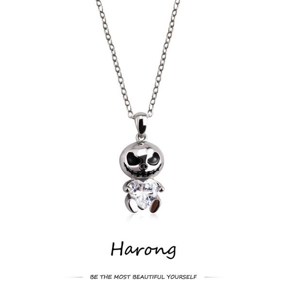 pendant necklaces harong silver-plated skeleton ghost baby necklace inlaid charm heart crystal gem sparkling skull jewelry halloween gift
pendant necklaces harong silver-plated skeleton ghost baby necklace inlaid charm heart crystal gem sparkling skull jewelry halloween gift