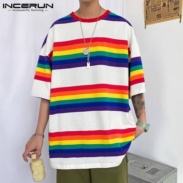 men's t-shirts incerun summer men casual t shirt striped o neck 2021 short sleeve loose basic tee streetwear korean camiseta masculina, White;black
men's t-shirts incerun summer men casual t shirt striped o neck 2021 short sleeve loose basic tee streetwear korean camiseta masculina, White;black