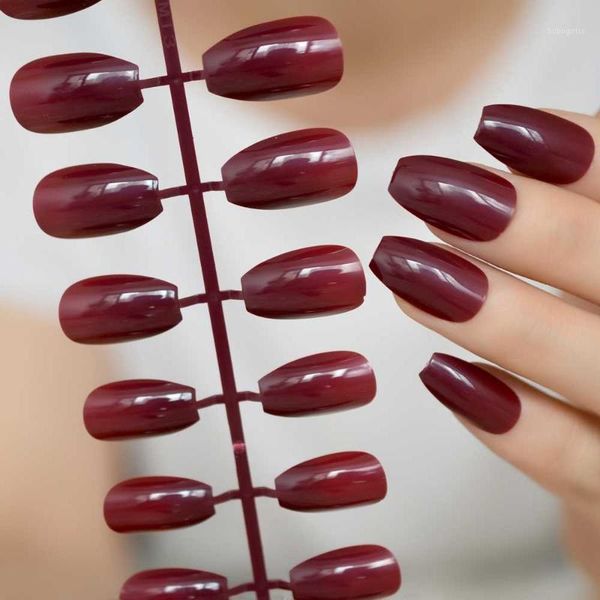 shiny wine red candy fake nails women wear medium coffin design false artificial nail art for decoration kit pure color p83b1, Red;gold
shiny wine red candy fake nails women wear medium coffin design false artificial nail art for decoration kit pure color p83b1, Red;gold