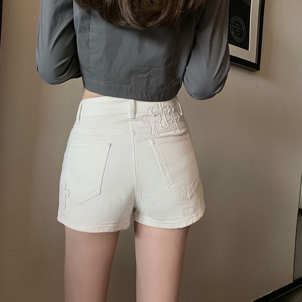 crosin good morning fan cross leather label denim shorts women's summer a-line versatile simple design niche pants brand 1vdq, Black
crosin good morning fan cross leather label denim shorts women's summer a-line versatile simple design niche pants brand 1vdq, Black