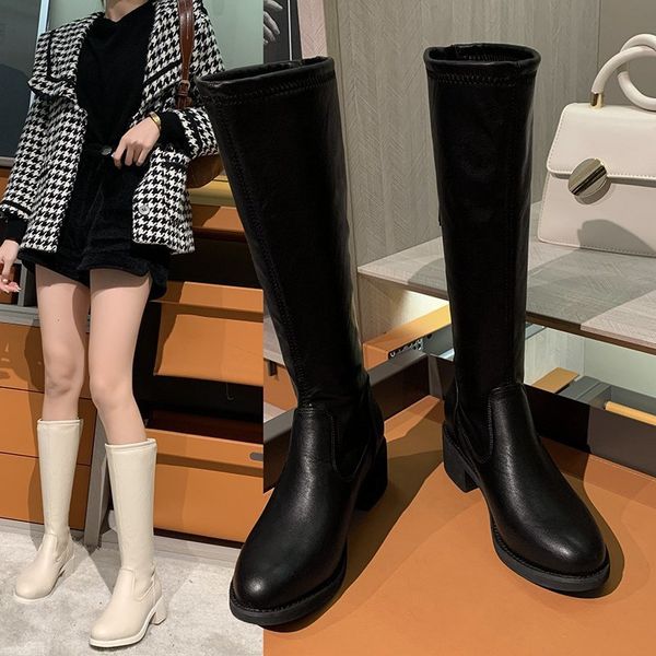 changhong martin boots 2021 winter round head thick korean middle tube women's sho high heels, Black
changhong martin boots 2021 winter round head thick korean middle tube women's sho high heels, Black