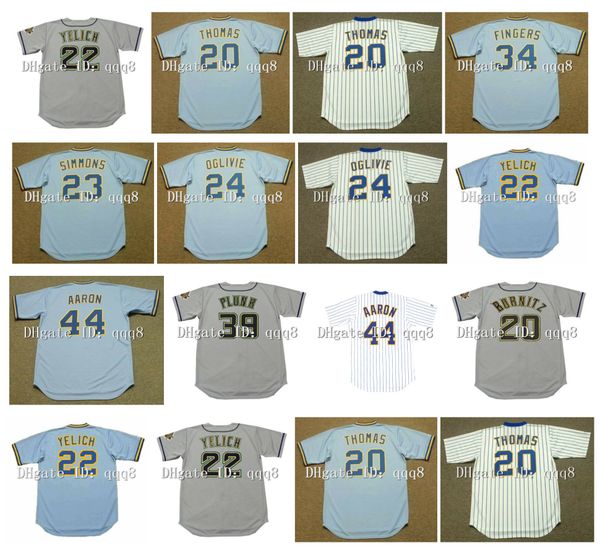1984 1974 vintage 20 gorman thomas 22 christian yelich 23 ted simmons 24 ben oglivie 34 rollie fingers 44 hank aaron eric plunk jeromy burni, Blue;black
1984 1974 vintage 20 gorman thomas 22 christian yelich 23 ted simmons 24 ben oglivie 34 rollie fingers 44 hank aaron eric plunk jeromy burni, Blue;black