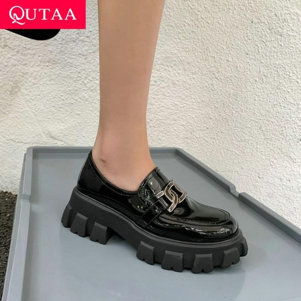 dress shoes qutaa 2021 spring autumn metal decoration round toe square heel female genuine leather platform women pumps size 34-39, Black
dress shoes qutaa 2021 spring autumn metal decoration round toe square heel female genuine leather platform women pumps size 34-39, Black