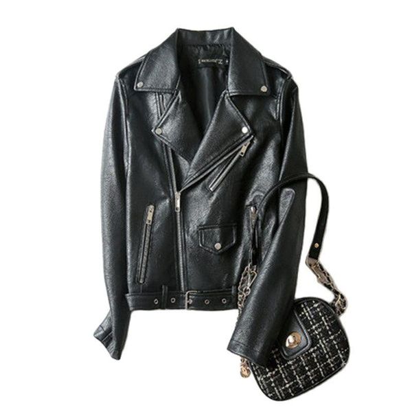 women's leather & faux 2021 ladies motorcycle jacket pu washed coats short slim jackets f997, Black
women's leather & faux 2021 ladies motorcycle jacket pu washed coats short slim jackets f997, Black
