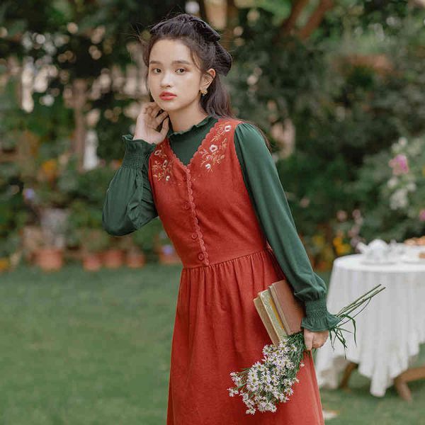 dress liwo| spring arrivals women's long embroidered corduroy vest dress retro literature 41hk, Black;gray
dress liwo| spring arrivals women's long embroidered corduroy vest dress retro literature 41hk, Black;gray