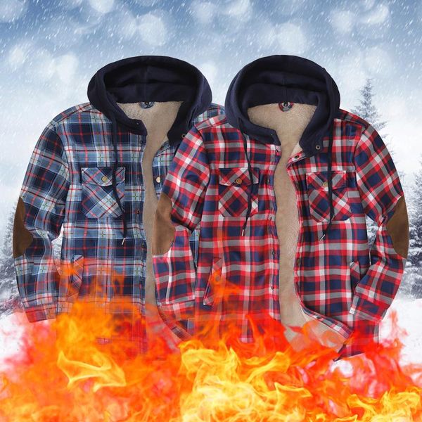 men's jackets plaid plus fleece jacket with hood casual plush print hooded coat long sleeve pocket free, Black;brown
men's jackets plaid plus fleece jacket with hood casual plush print hooded coat long sleeve pocket free, Black;brown