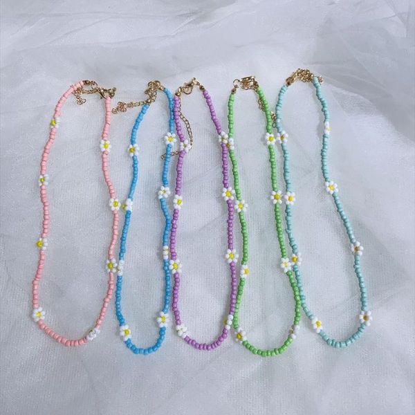 chokers korean fashion colorful little daisy flower beaded necklace for women bohemian beads clavicle chain choker jewelry, Golden;silver
chokers korean fashion colorful little daisy flower beaded necklace for women bohemian beads clavicle chain choker jewelry, Golden;silver