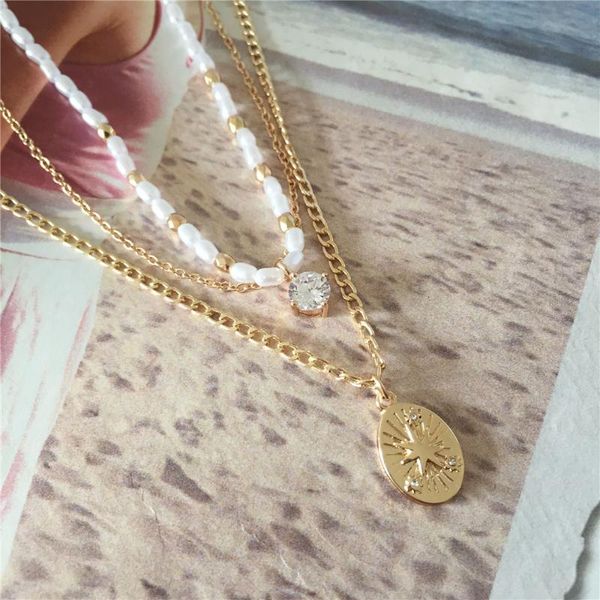 pendant necklaces boho trendy multilayered pearl necklace for women fashion gold choker trend jewelry gift wholesale, Silver
pendant necklaces boho trendy multilayered pearl necklace for women fashion gold choker trend jewelry gift wholesale, Silver