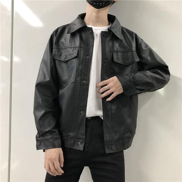 korean black leather jacket men's fashion lapel motorcycle jackets mens streetwear loose hip-hop bomber men m-2xl fur & faux
korean black leather jacket men's fashion lapel motorcycle jackets mens streetwear loose hip-hop bomber men m-2xl fur & faux