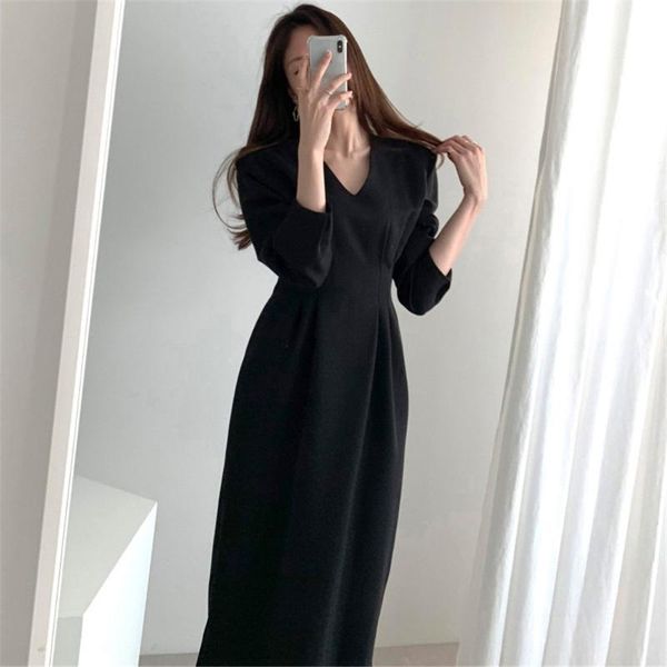 casual dresses elegant women midi dress v-neck full sleeve autumn office ladies slim waist female workwear solid vestidos jk415, Black;gray
casual dresses elegant women midi dress v-neck full sleeve autumn office ladies slim waist female workwear solid vestidos jk415, Black;gray