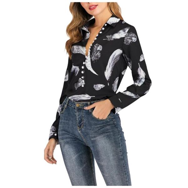 women's blouses & shirts with long sleeves fashion women v neck letters printing button for spring blouse 2021 # b, White
women's blouses & shirts with long sleeves fashion women v neck letters printing button for spring blouse 2021 # b, White