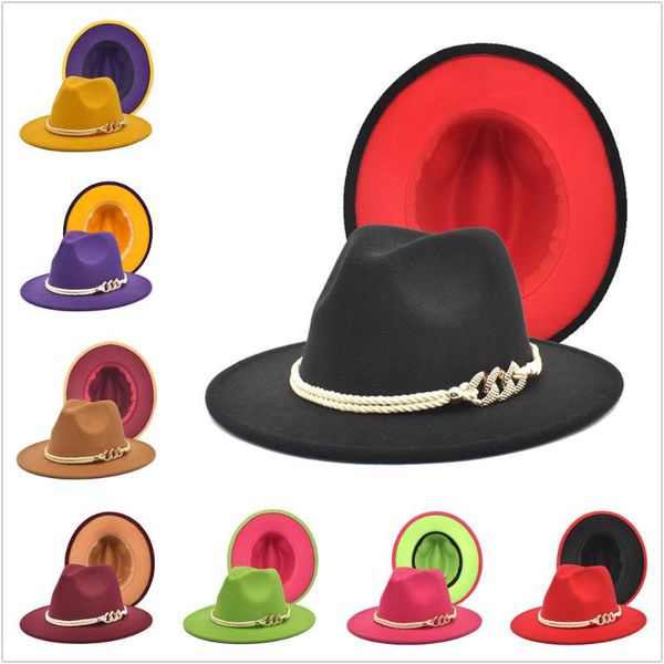 wide brim hats simple wool felt hat men women fedora with belt ladies vintage trilby caps two tone jazz chapeau femme feutre, Blue;gray
wide brim hats simple wool felt hat men women fedora with belt ladies vintage trilby caps two tone jazz chapeau femme feutre, Blue;gray