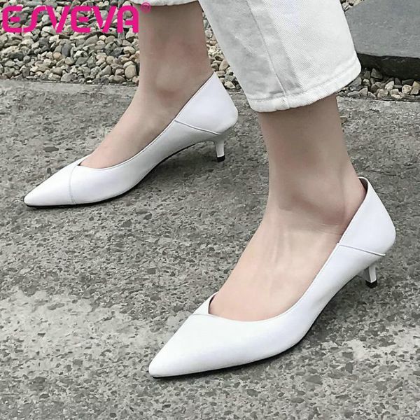 dress shoes esveva 2021 women pumps pointed toe thin med heels work & career sandals slip on concise size 34-39, Black
dress shoes esveva 2021 women pumps pointed toe thin med heels work & career sandals slip on concise size 34-39, Black