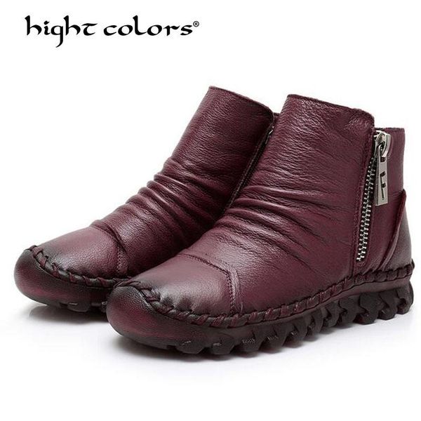 boots cow leather women ankle fashion waterproof wedge platform winter warm snow shoes for female ah2081-1, Black
boots cow leather women ankle fashion waterproof wedge platform winter warm snow shoes for female ah2081-1, Black