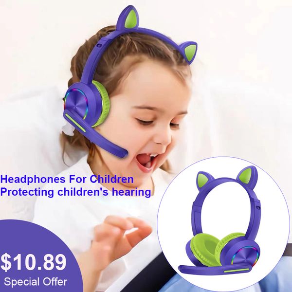 wireless headphones with microphone for children cat ear headphones led light for students livehouse online teach
wireless headphones with microphone for children cat ear headphones led light for students livehouse online teach