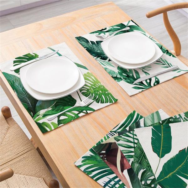 mats & pads green plant placemat cotton linen waterproof non-slip table mat kitchen household supplies accessories 32x42cm
mats & pads green plant placemat cotton linen waterproof non-slip table mat kitchen household supplies accessories 32x42cm
