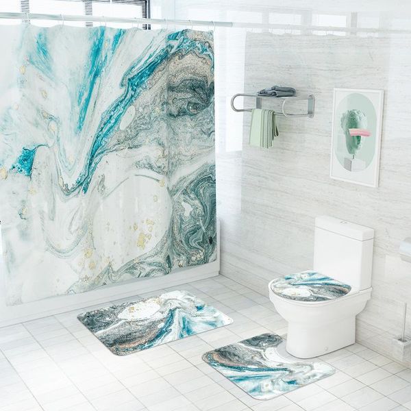 bath mats blue print bathroom shower curtain mat cover non-slip carpet with four-piece accessories
bath mats blue print bathroom shower curtain mat cover non-slip carpet with four-piece accessories