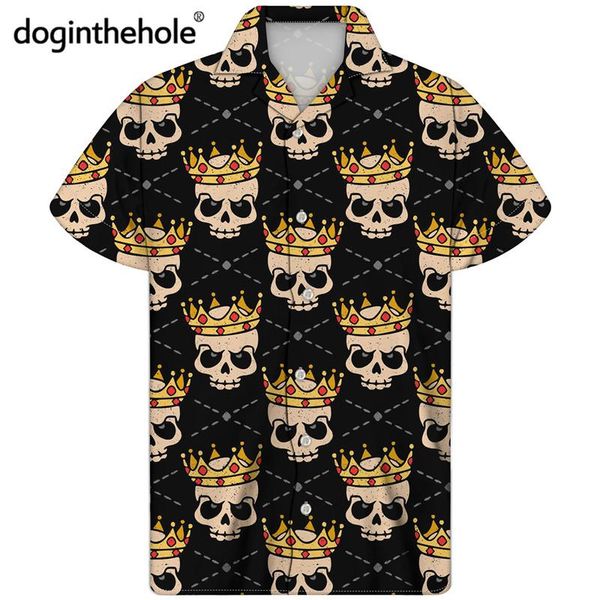doginthehole comfortable polyester cuban shirt for men cool skull crown print summer casual short sleeve stylish beach shirts men's, White;black
doginthehole comfortable polyester cuban shirt for men cool skull crown print summer casual short sleeve stylish beach shirts men's, White;black
