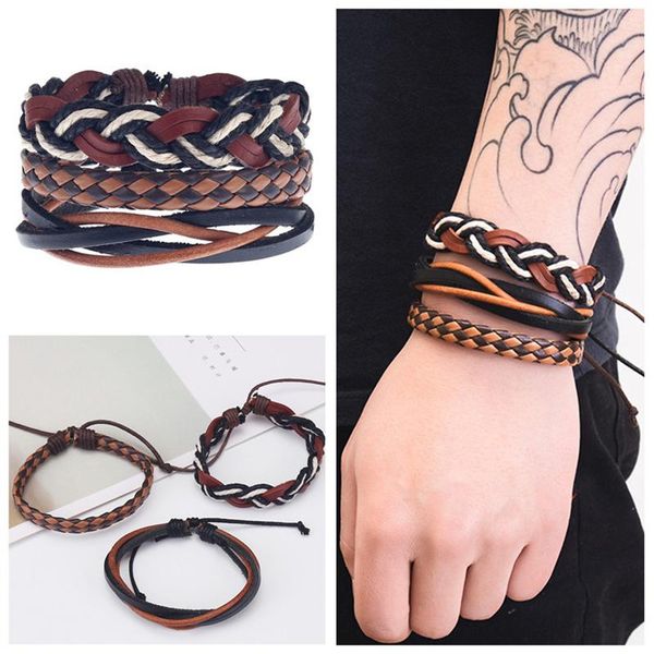 charm bracelets 3pcs/set fashion mens punk leather braided wristband bracelet bangle ethnic beads rope woven multilayer gift trendy vintage, Golden;silver
charm bracelets 3pcs/set fashion mens punk leather braided wristband bracelet bangle ethnic beads rope woven multilayer gift trendy vintage, Golden;silver