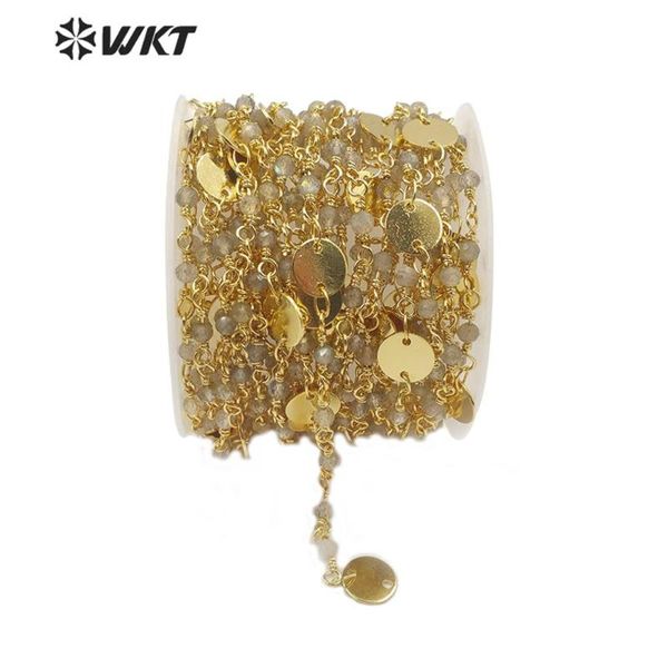 wt-rbc149 wkt labradorite beads chain with gold electroplated rosary for diy fashion necklace jewelry making chains, Silver
wt-rbc149 wkt labradorite beads chain with gold electroplated rosary for diy fashion necklace jewelry making chains, Silver